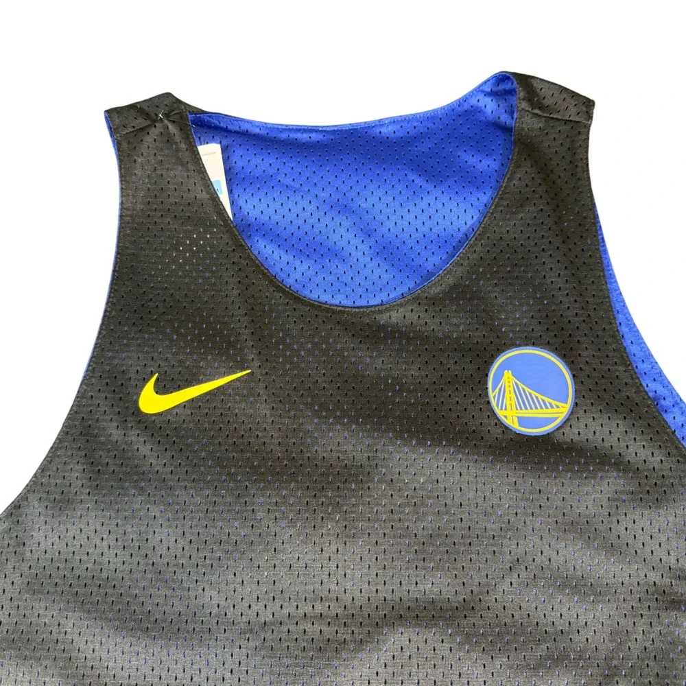 Nike Golden State Warriors Reversible Practice Jersey Mens Medium Blue Black NEW